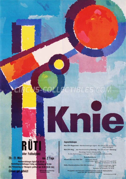 Knie Circus Poster - Switzerland, 1959