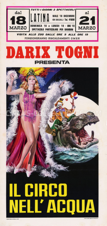 Darix Togni Circus Poster - Italy, 1973