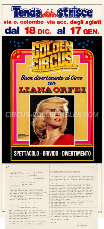 Liana Orfei Circus Poster - Italy, 1988
