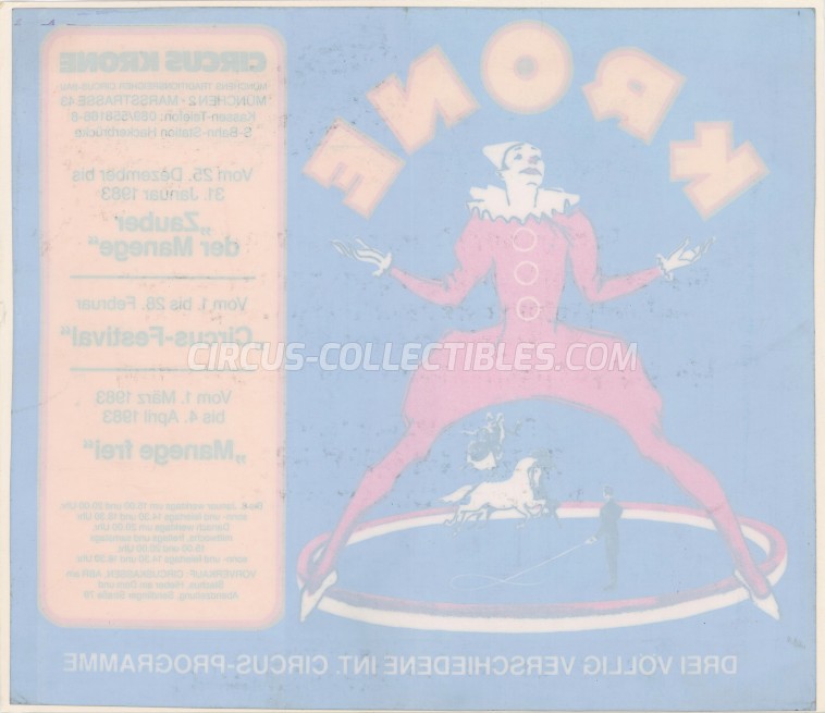 Krone Circus Poster - Germany, 1982