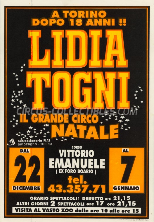 Lidia Togni Circus Poster - Italy, 1995
