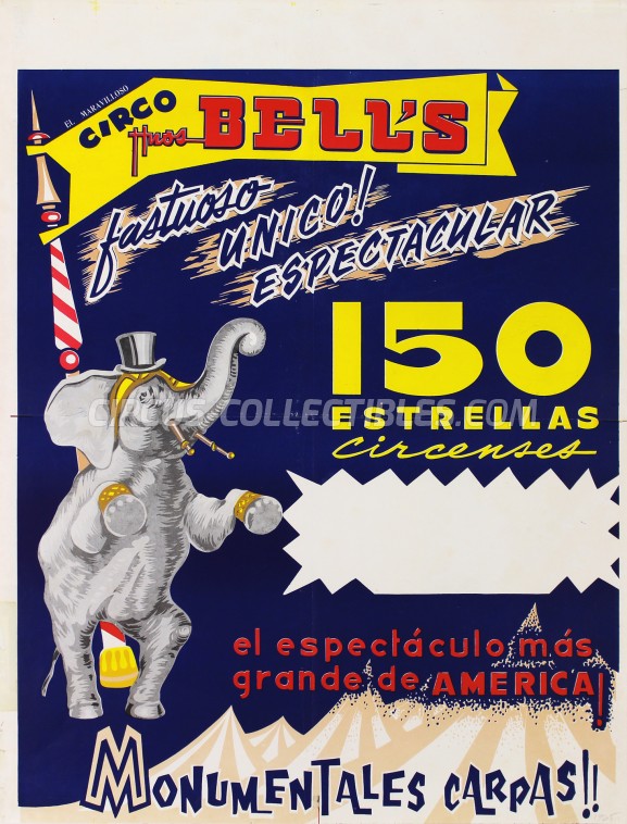 Hnos Bell's Circus Poster - Mexico, 1965