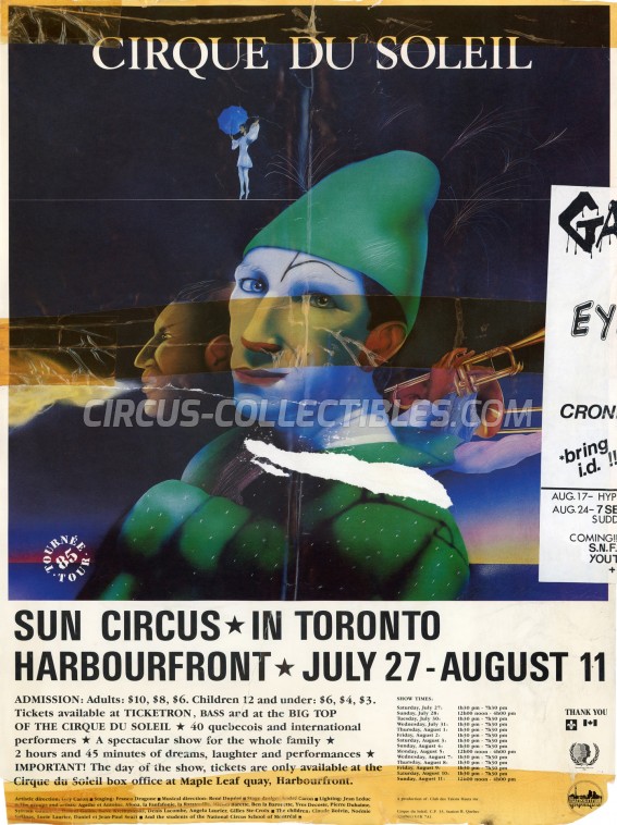 Cirque du Soleil Circus Poster - Canada, 1985