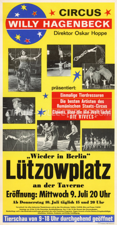 Willy Hagenbeck Circus Poster - Germany, 1969