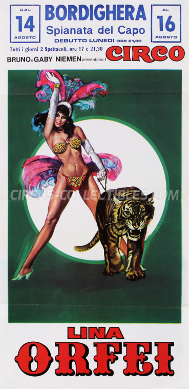 Lina Orfei Circus Poster - Italy, 1978