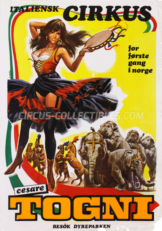 Cesare Togni Circus Poster - Italy, 1973