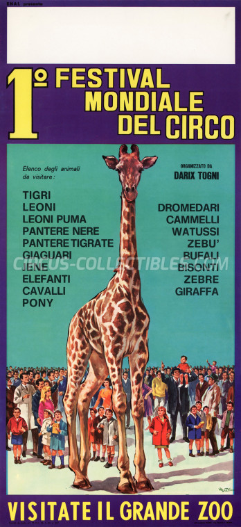 Darix Togni Circus Poster - Italy, 1968