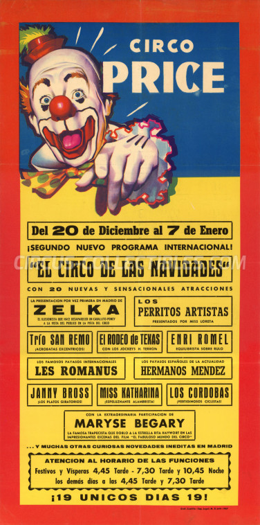 Price Circus Poster - Spain, 1967