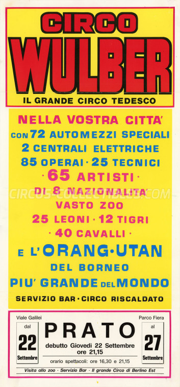 Wulber Circus Poster - Italy, 1983