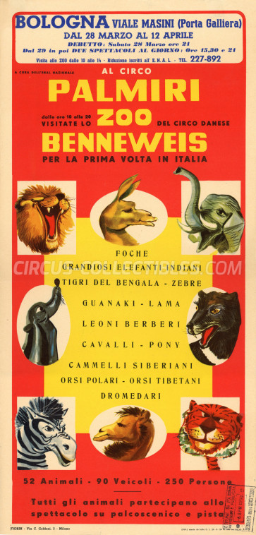 Palmiri Benneweis Circus Poster - Italy, 1959