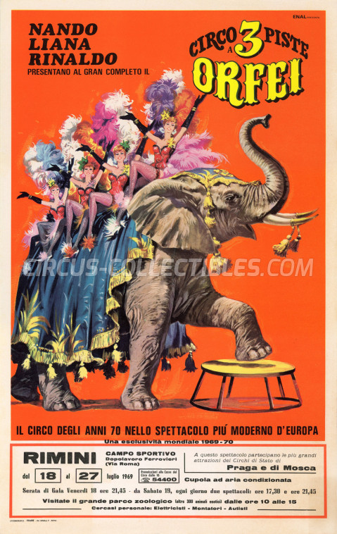 Nando-Liana-Rinaldo Orfei Circus Poster - Italy, 1969