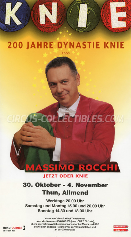 Knie Circus Poster - Switzerland, 2003