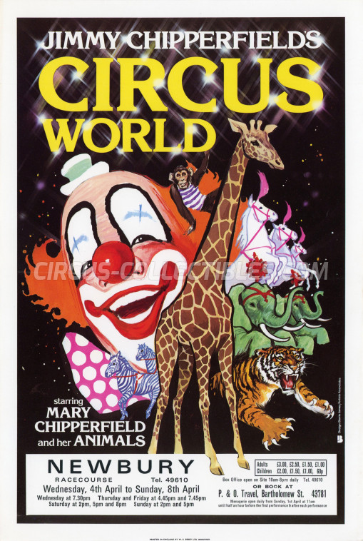 Jimmy Chipperfield Circus Poster - England, 1979