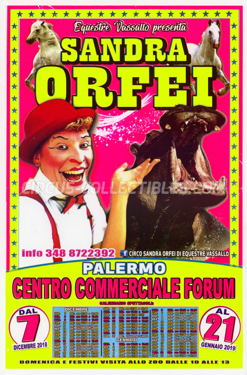 Sandra Orfei Circus Poster - Italy, 2018