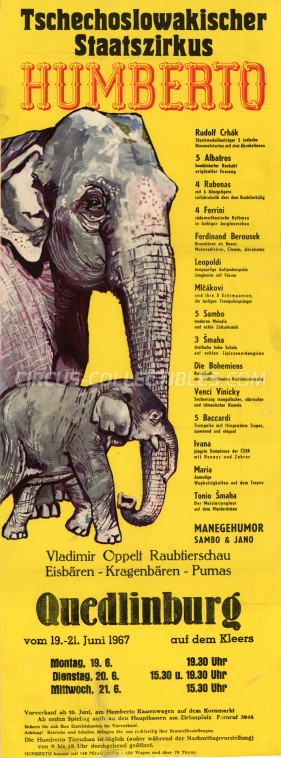 Humberto Circus Poster - Czech Republic, 1967