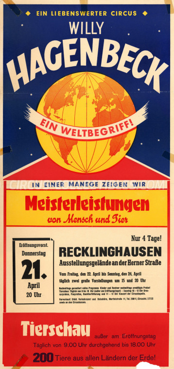 Willy Hagenbeck Circus Poster - Germany, 1966