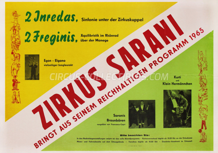 Sarani Circus Poster - Germany, 1965