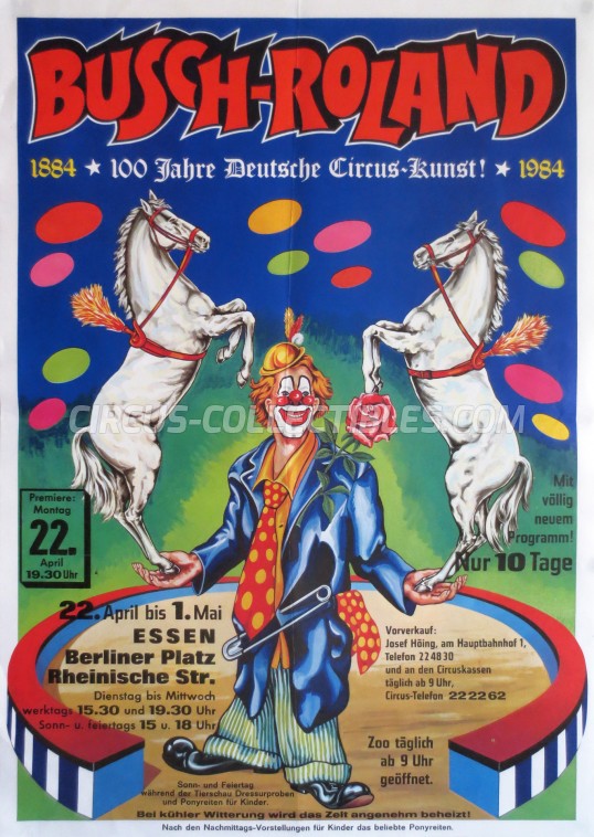 Busch-Roland Circus Poster - Germany, 1985