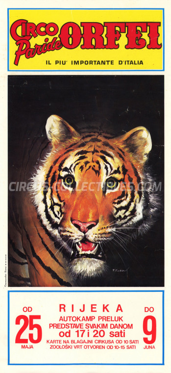 Paride Orfei Circus Poster - Italy, 1986
