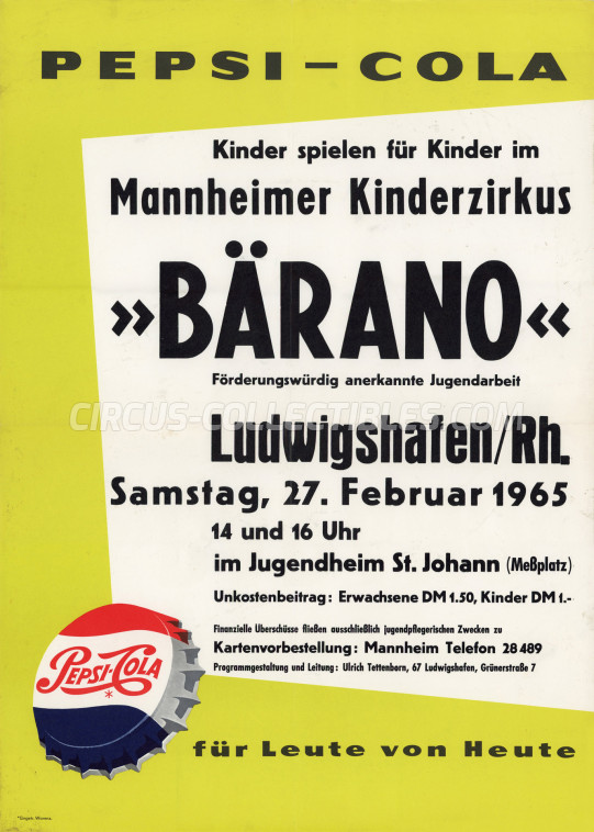 Bärano Circus Poster - Germany, 1965