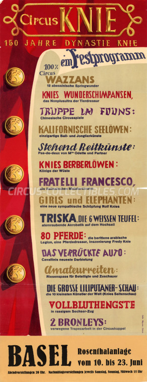 Knie Circus Poster - Switzerland, 1949
