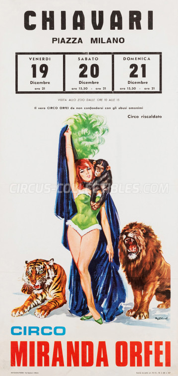 Miranda Orfei Circus Poster - Italy, 1969