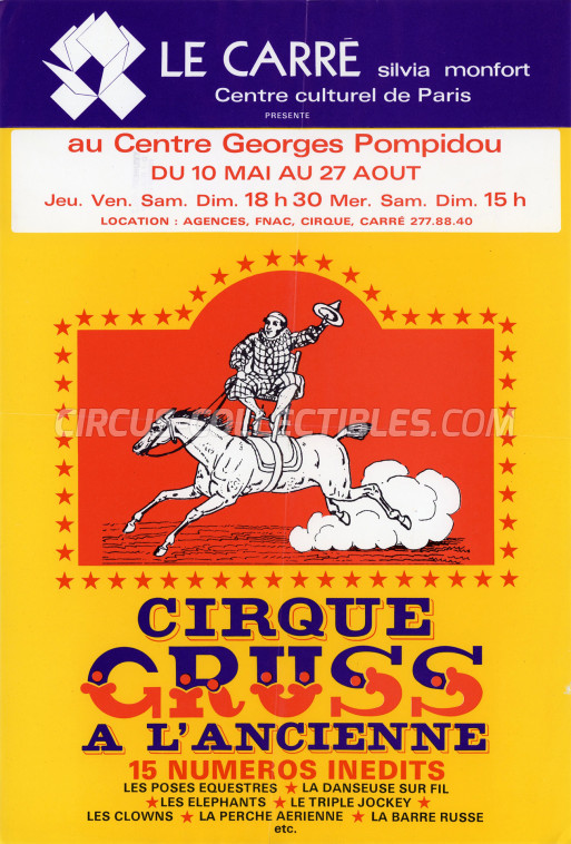 Alexis Gruss Circus Poster - France, 1978