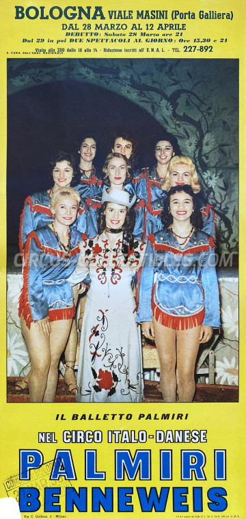 Palmiri Benneweis Circus Poster - Italy, 1959