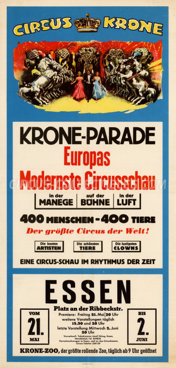 Krone Circus Poster - Germany, 1965