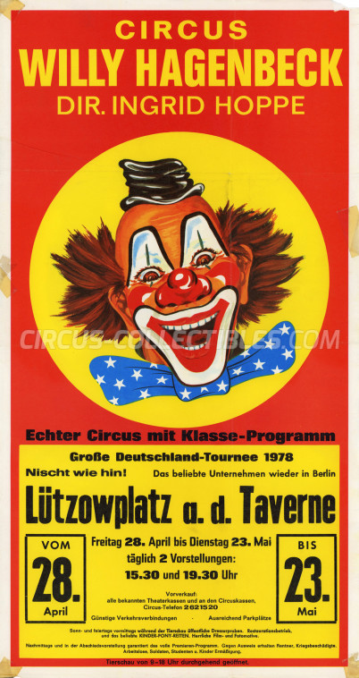 Willy Hagenbeck Circus Poster - Germany, 1978