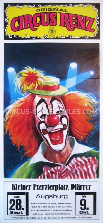 Renz Circus Poster - Germany, 1987
