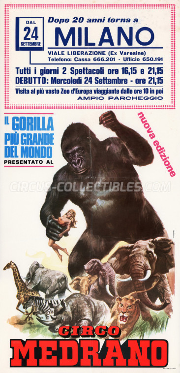 Medrano (Casartelli) Circus Poster - Italy, 1975