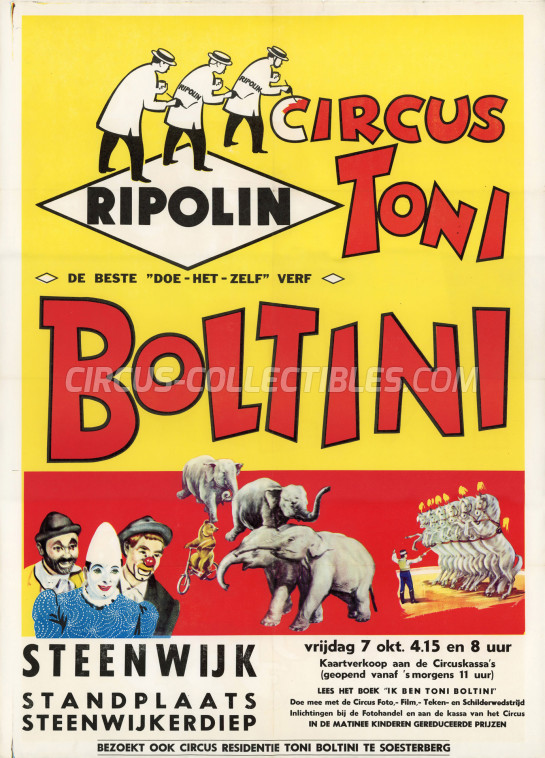 Toni Boltini Circus Poster - Netherlands, 1966