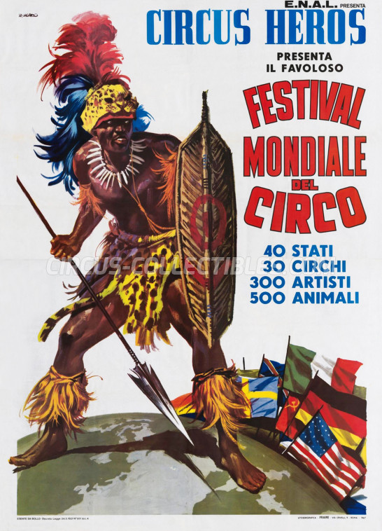 Heros (Togni) Circus Poster - Italy, 1967