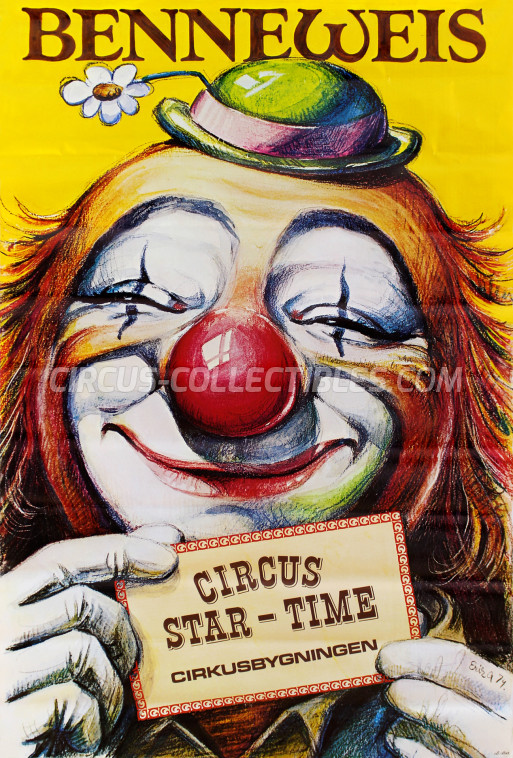 Benneweis Circus Poster - Denmark, 1974