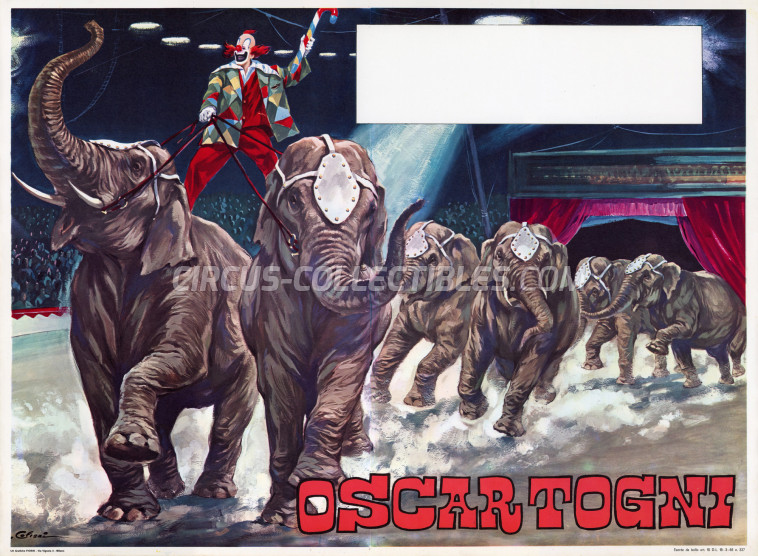 Oscar Togni Circus Poster - Italy, 1969