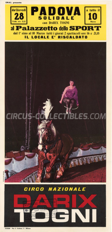 Darix Togni Circus Poster - Italy, 1963