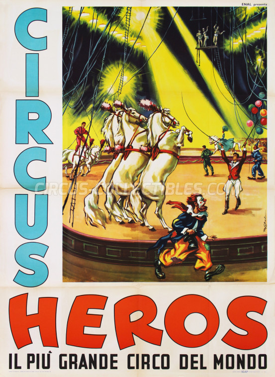 Heros (Togni) Circus Poster - Italy, 1961