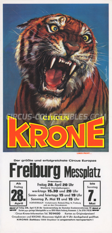 Krone Circus Poster - Germany, 1989