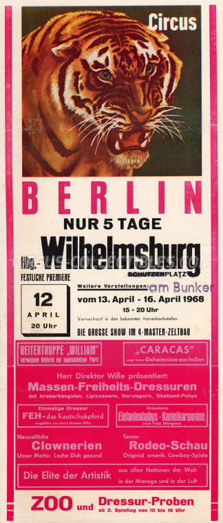 Berlin Circus Poster - Germany, 1968