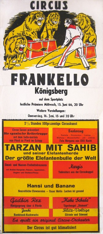 Frankello Circus Poster - Germany, 1966