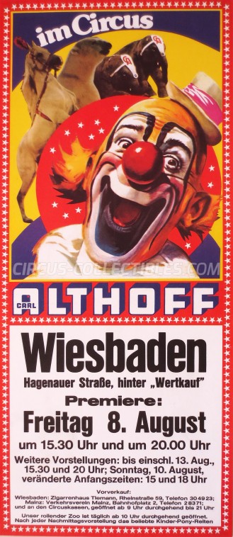 Carl Althoff Circus Poster - Germany, 1975