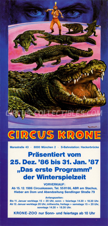 Krone Circus Poster - Germany, 1986
