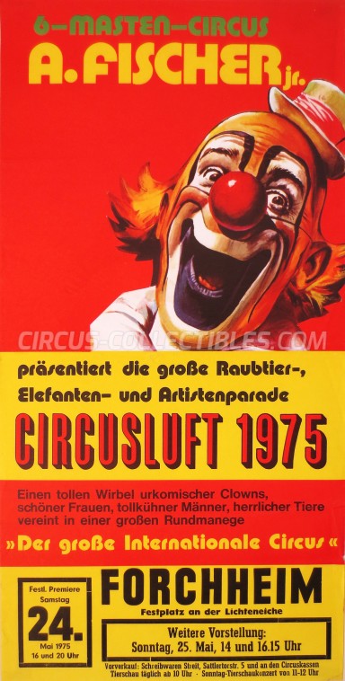 A. Fischer Jr. Circus Poster - Germany, 1975