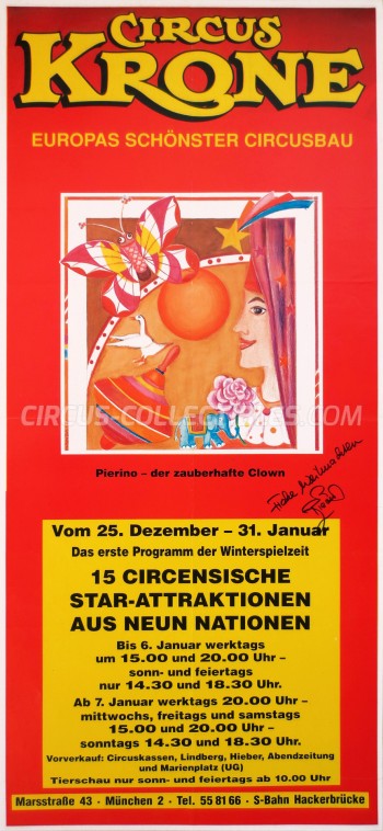 Krone Circus Poster - Germany, 1987