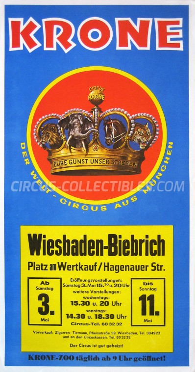 Krone Circus Poster - Germany, 1980