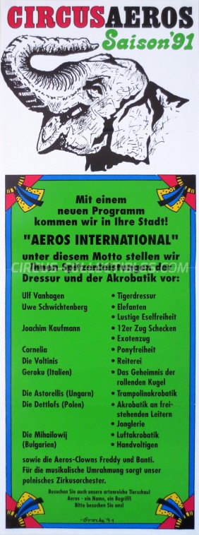 Aeros Circus Poster - Germany, 1991