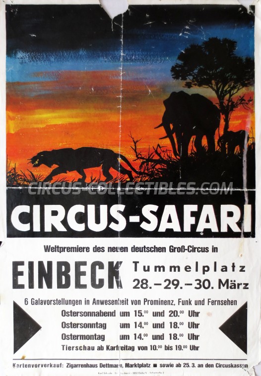 Safari Circus Poster - Germany, 1970