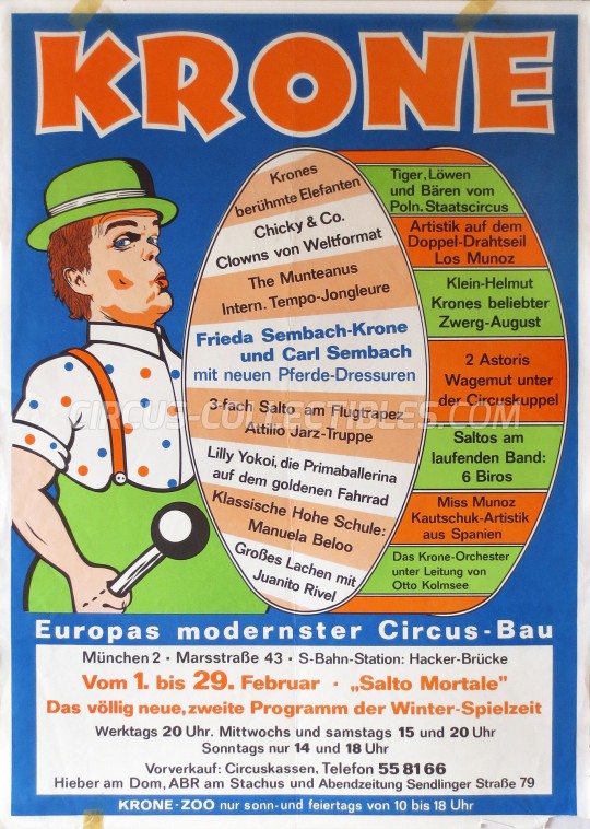 Krone Circus Poster - Germany, 1976