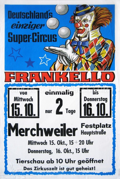Frankello Circus Poster - Germany, 1986